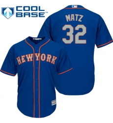 Youth Majestic New York Mets #32 Steven Matz Replica Royal Blue Alternate Road Cool Base MLB Jersey