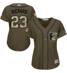 Women's Majestic Baltimore Orioles #23 Joey Rickard Replica Green Salute to Service MLB Jersey