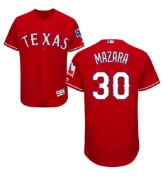 Men's Majestic Texas Rangers #30 Nomar Mazara Red Alternate Flex Base Authentic Collection MLB Jersey