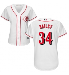 Women's Majestic Cincinnati Reds #34 Homer Bailey Replica White Home Cool Base MLB Jersey