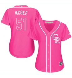 Women's Majestic Colorado Rockies #51 Jake McGee Replica Pink Fashion Cool Base MLB Jersey