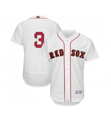 Men's Boston Red Sox #3 Babe Ruth White 2019 Gold Program Flex Base Authentic Collection Baseball Jersey