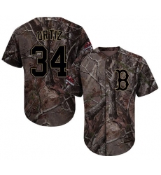 Youth Majestic Boston Red Sox #34 David Ortiz Authentic Camo Realtree Collection Flex Base 2018 World Series Champions MLB Jersey