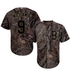 Men's Majestic Boston Red Sox #9 Ted Williams Authentic Camo Realtree Collection Flex Base 2018 World Series Champions MLB Jersey