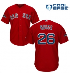 Youth Majestic Boston Red Sox #26 Wade Boggs Authentic Red Alternate Home Cool Base 2018 World Series Champions MLB Jersey