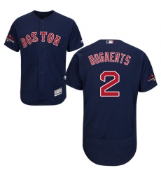 Men's Majestic Boston Red Sox #2 Xander Bogaerts Navy Blue Alternate Flex Base Authentic Collection 2018 World Series Champions MLB Jersey