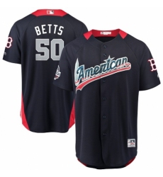 Men's Majestic Boston Red Sox #50 Mookie Betts Game Navy Blue American League 2018 MLB All-Star MLB Jersey