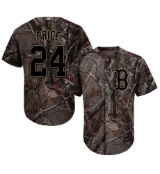 Men's Majestic Boston Red Sox #24 David Price Authentic Camo Realtree Collection Flex Base 2018 World Series Champions MLB Jersey