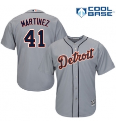 Men's Majestic Detroit Tigers #41 Victor Martinez Replica Grey Road Cool Base MLB Jersey