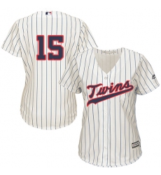 Women's Majestic Minnesota Twins #15 Glen Perkins Replica Cream Alternate Cool Base MLB Jersey