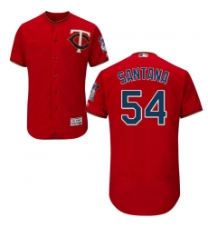 Men's Majestic Minnesota Twins #54 Ervin Santana Authentic Scarlet Alternate Flex Base Authentic Collection MLB Jersey