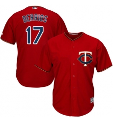 Youth Majestic Minnesota Twins #17 Jose Berrios Authentic Scarlet Alternate Cool Base MLB Jersey