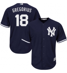 Youth Majestic New York Yankees #18 Didi Gregorius Authentic Navy Blue Alternate MLB Jersey