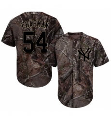 Youth Majestic New York Yankees #54 Aroldis Chapman Authentic Camo Realtree Collection Flex Base MLB Jersey