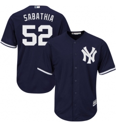 Men's Majestic New York Yankees #52 C.C. Sabathia Replica Navy Blue Alternate MLB Jersey