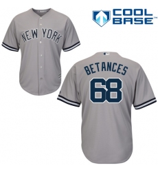 Men's Majestic New York Yankees #68 Dellin Betances Replica Grey Road MLB Jersey