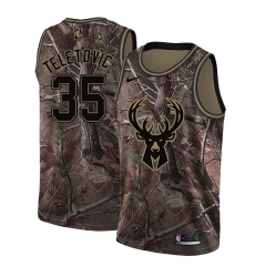 Men's Nike Milwaukee Bucks #35 Mirza Teletovic Swingman Camo Realtree Collection NBA Jersey