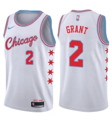 Men's Nike Chicago Bulls #2 Jerian Grant Authentic White NBA Jersey - City Edition