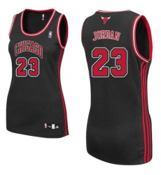 Women's Adidas Chicago Bulls #23 Michael Jordan Authentic Black Alternate NBA Jersey