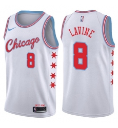 Men's Nike Chicago Bulls #8 Zach LaVine Swingman White NBA Jersey - City Edition