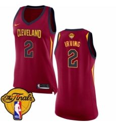 Women's Nike Cleveland Cavaliers #2 Kyrie Irving Authentic Maroon 2018 NBA Finals Bound NBA Jersey - Icon Edition