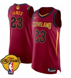 Youth Nike Cleveland Cavaliers #23 LeBron James Authentic Maroon 2018 NBA Finals Bound NBA Jersey - Icon Edition
