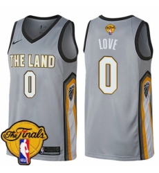 Men's Nike Cleveland Cavaliers #0 Kevin Love Swingman Gray 2018 NBA Finals Bound NBA Jersey - City Edition