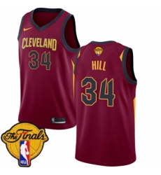 Men's Nike Cleveland Cavaliers #34 Tyrone Hill Swingman Maroon 2018 NBA Finals Bound NBA Jersey - Icon Edition