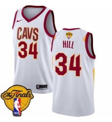 Youth Nike Cleveland Cavaliers #34 Tyrone Hill Authentic White 2018 NBA Finals Bound NBA Jersey - Association Edition
