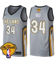 Youth Nike Cleveland Cavaliers #34 Tyrone Hill Swingman Gray 2018 NBA Finals Bound NBA Jersey - City Edition