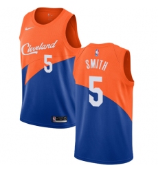 Youth Nike Cleveland Cavaliers #5 J.R. Smith Swingman Blue NBA Jersey - City Edition