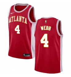 Women's Nike Atlanta Hawks #4 Spud Webb Swingman Red NBA Jersey Statement Edition