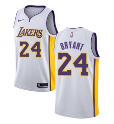Youth Nike Los Angeles Lakers #24 Kobe Bryant Swingman White NBA Jersey - Association Edition