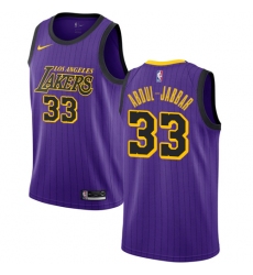 Youth Nike Los Angeles Lakers #33 Kareem Abdul-Jabbar Swingman Purple NBA Jersey - City Edition