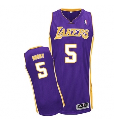 Men's Adidas Los Angeles Lakers #5 Robert Horry Authentic Purple Road NBA Jersey