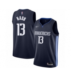Men's Dallas Mavericks #13 Steve Nash Authentic Navy Finished Basketball Jersey - Statement Edition