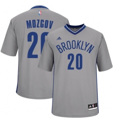 Men's Adidas Brooklyn Nets #20 Timofey Mozgov Swingman Gray Alternate NBA Jersey