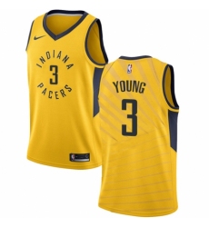 Women's Nike Indiana Pacers #3 Joe Young Authentic Gold NBA Jersey Statement Edition