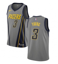 Youth Nike Indiana Pacers #3 Joe Young Swingman Gray NBA Jersey - City Edition