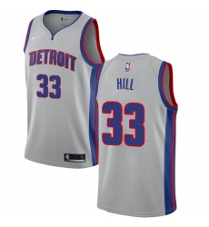 Women's Nike Detroit Pistons #33 Grant Hill Authentic Silver NBA Jersey Statement Edition