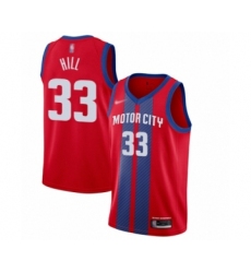 Youth Detroit Pistons #33 Grant Hill Swingman Red Basketball Jersey - 2019 20 City Edition