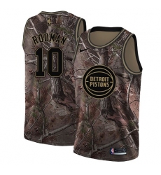 Youth Nike Detroit Pistons #10 Dennis Rodman Swingman Camo Realtree Collection NBA Jersey
