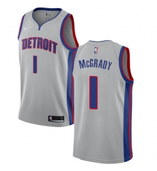 Youth Nike Detroit Pistons #1 Tracy McGrady Swingman Silver NBA Jersey Statement Edition