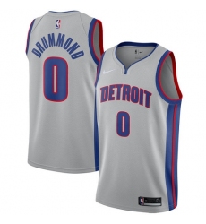 Women's Nike Detroit Pistons #0 Andre Drummond Swingman Silver NBA Jersey Statement Edition