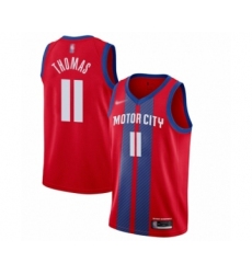 Men's Detroit Pistons #11 Isiah Thomas Swingman Red Basketball Jersey - 2019 20 City Edition