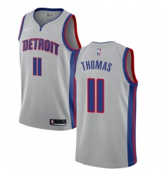 Youth Nike Detroit Pistons #11 Isiah Thomas Authentic Silver NBA Jersey Statement Edition