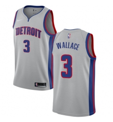 Men's Nike Detroit Pistons #3 Ben Wallace Swingman Silver NBA Jersey Statement Edition