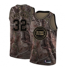 Men's Nike Detroit Pistons #32 Christian Laettner Swingman Camo Realtree Collection NBA Jersey