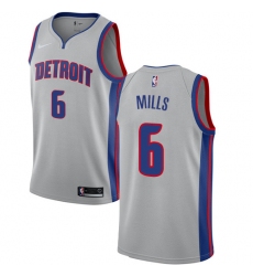 Youth Nike Detroit Pistons #6 Terry Mills Authentic Silver NBA Jersey Statement Edition