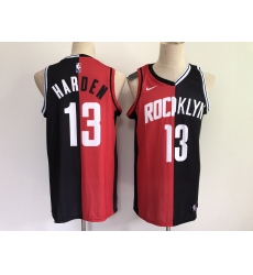 Men's Houston Rockets #13 James Harden 2021 Past And Present Red-Black Rockets Mvp Jersey